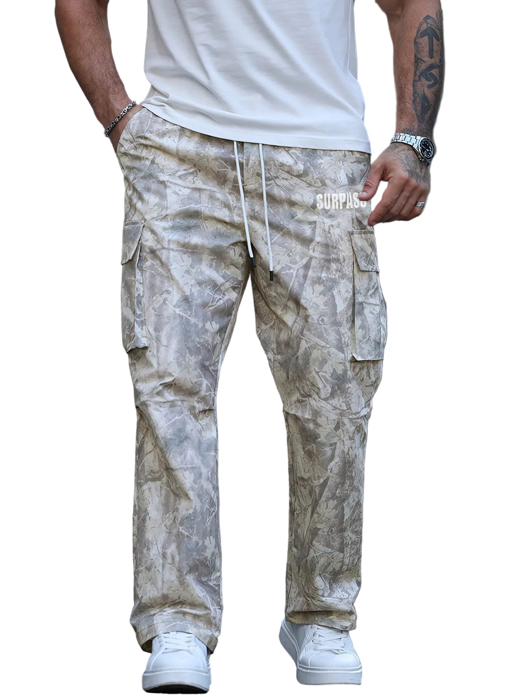 Men’s Straight-Leg Pants with Camouflage Pattern